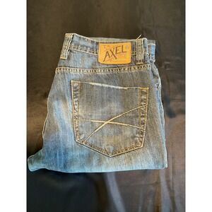 TK Axel Men's Jeans 34x30 Griswold Slim Straight Medium Wash Distressed Denim